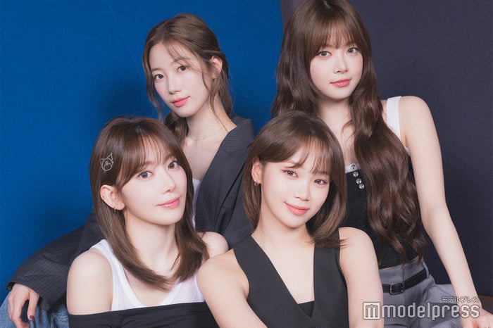 LE SSERAFIM／（左上から時計回りに）KAZUHA（カズハ）、HONG EUNCHAE（ホン・ウンチェ）、KIM CHAEWON（キム・チェウォン）、SAKURA（サクラ）※HUH YUNJIN（ホ・ユンジン）は不在（C）モデルプレス