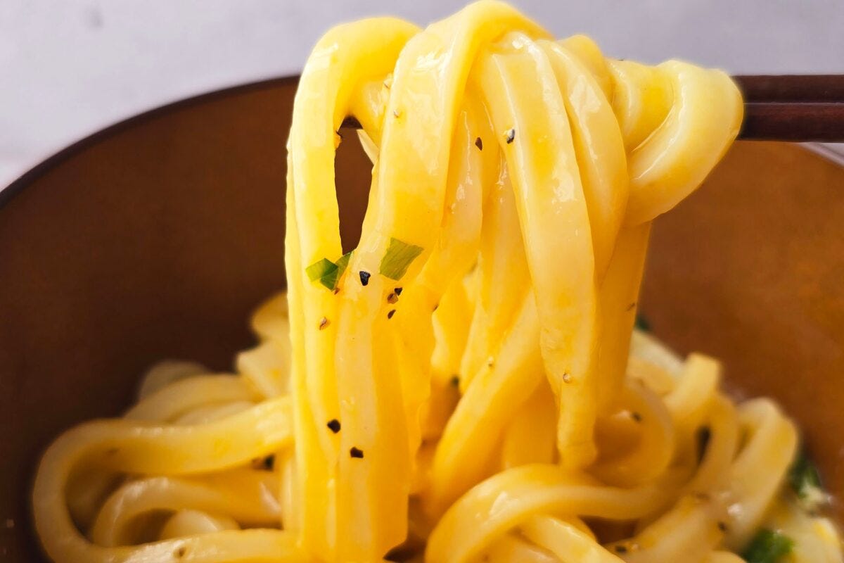 我が家のバター釜玉うどん・実食