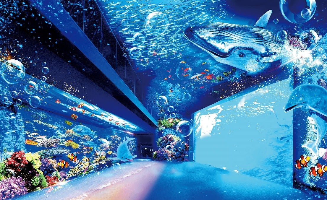 360°大パノラマプロジェクションマッピング／画像提供：仙台うみの杜水族館