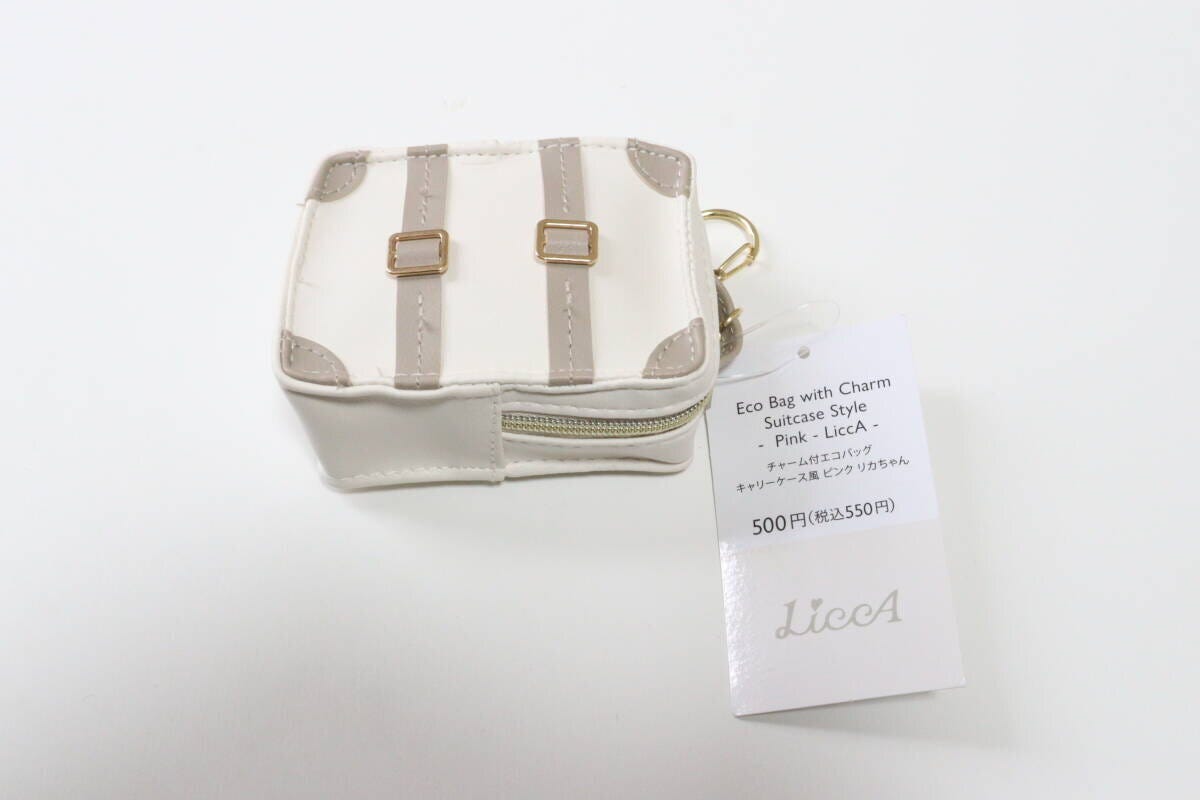 THREEPPY　スリーピー　チャーム付エコバッグ、キャリーケース風、PK（リカちゃん）　商品タグ
