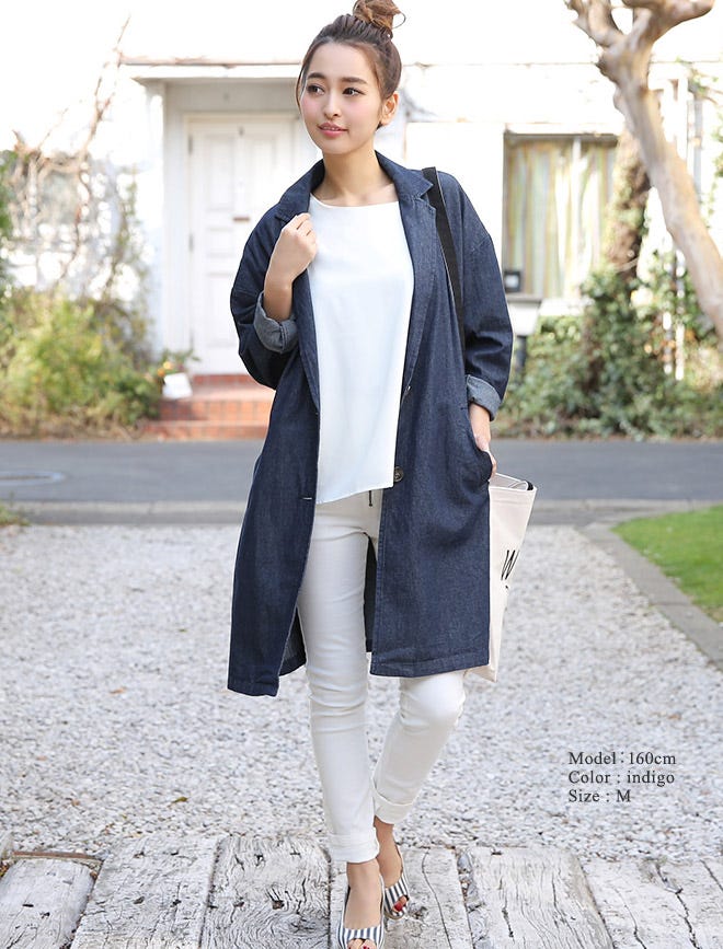 ロング丈デニムチェスターコート「LuzLlena」4,970円(税込)/画像提供:LuzLlena