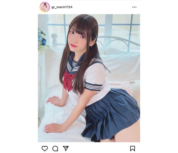 瀬戸真凜（ラプラス）、あざと可愛すぎるセーラー服写真にファン悶絶！ - モデルプレス