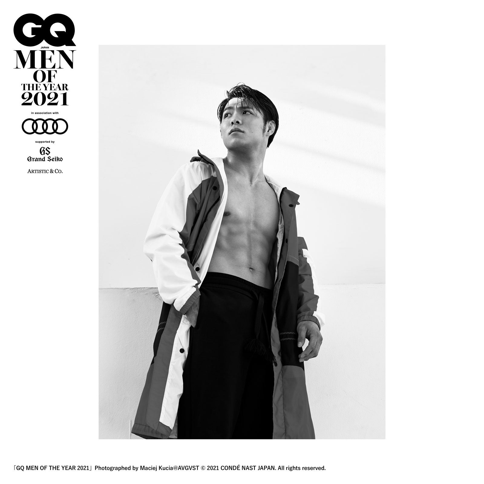 阿部一二三／「GQ MEN OF THE YEAR 2021」Photographed by Maciej Kucia ＠ AVGVST © 2021 CONDE NAST JAPAN. All rights reserved.