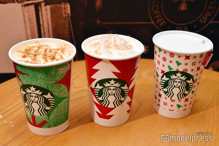 ジンジャーブレッド ラテ、ジョイフルメドレー ティー ラテ、クレーム ブリュレ ラテ(C)モデルプレス