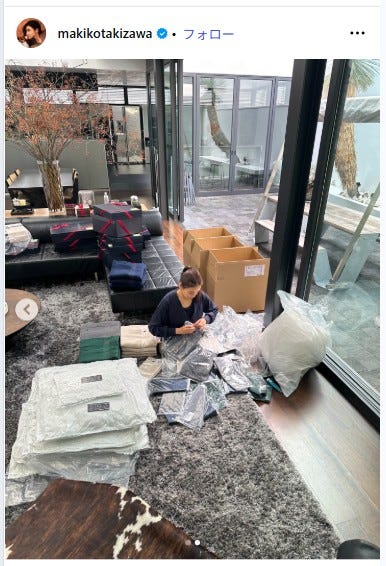 滝沢眞規子Instagramより