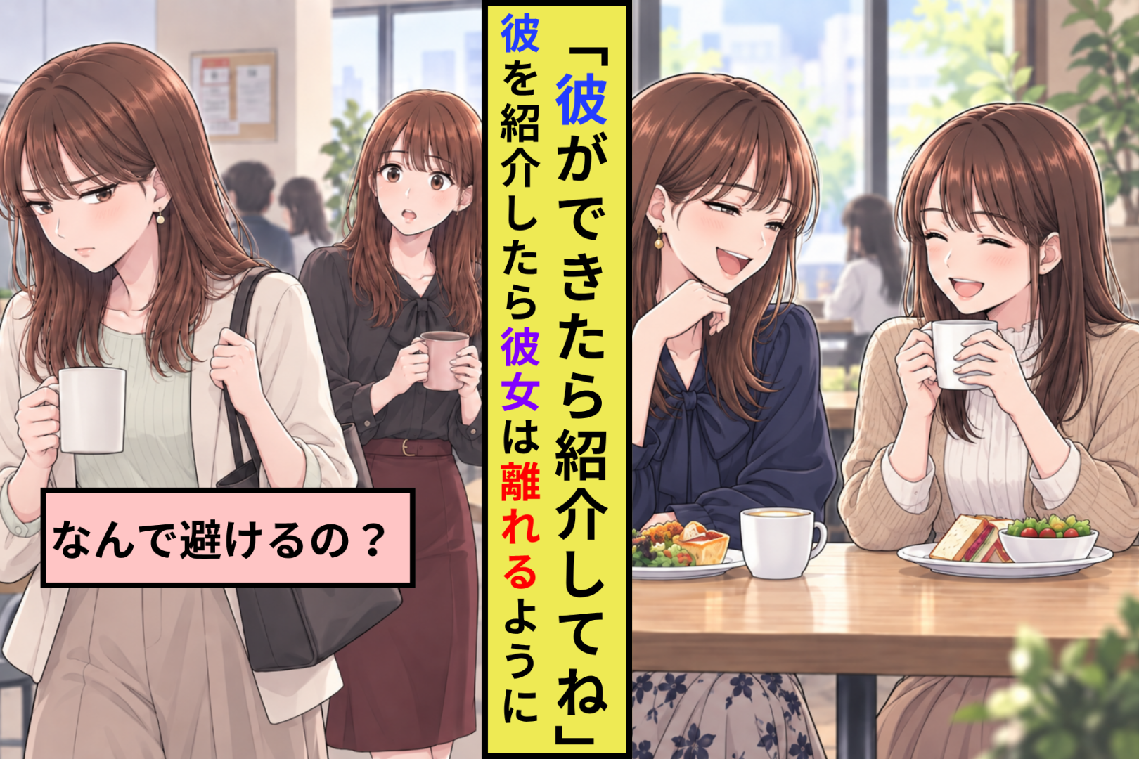 「彼氏できたら紹介してね」と言っていた友人が、カフェで彼に会った日から私を避けるようになった