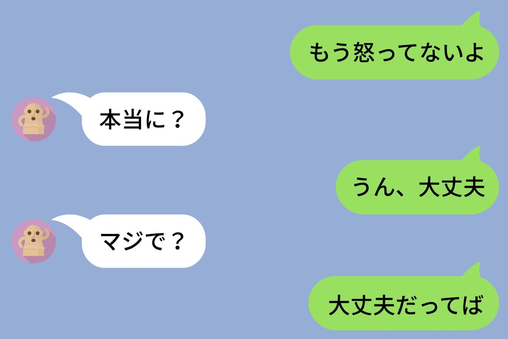 「もう怒ってないよ」と送ったのに、彼から「本当に？」が5回。6回目でついに折れた私の返信