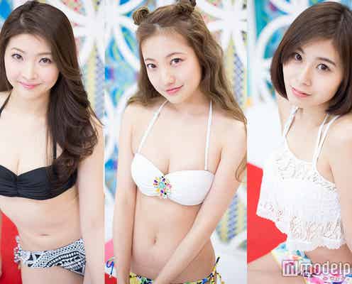 ふんわり美乳にドキッ!ビキニで爽やかに色気放出<深夜のトレンド水着ファッションショー>