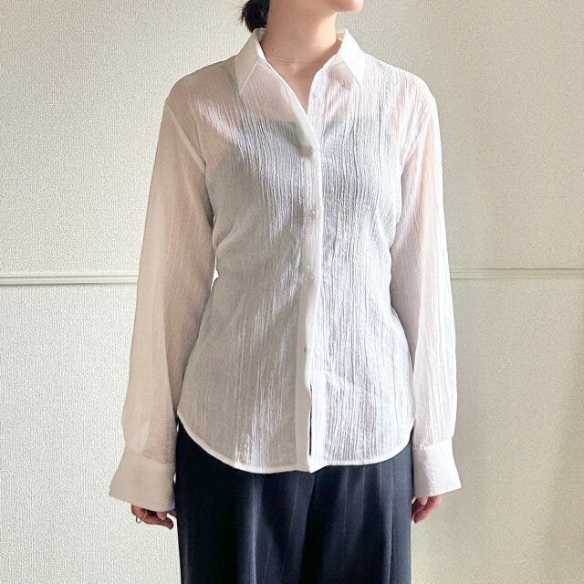 GU　テクスチャーシアーシャツ　OFF