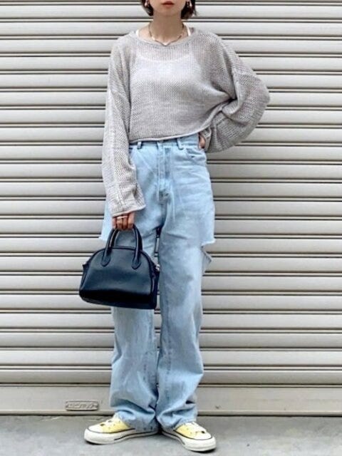 デニム　コーデ　夏