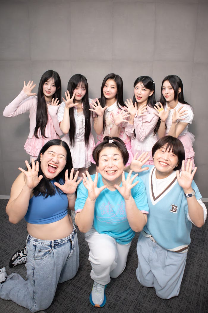 (上段左から)MINJU、IROHA、WONHEE、MOKA、YUNAH/ILLIT(下段左から)Yoshiko(よしこ)、Miyuki(大島美幸)、Mahiru(まひる)/MyM(提供写真)