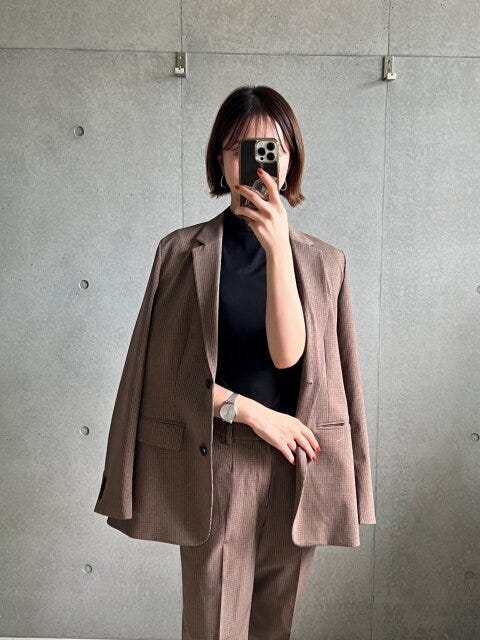 ユニクロ　チェック　セットアップ　サイズ感