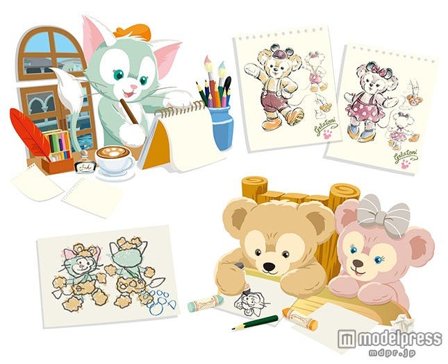 ダッフィーはミッキー、シェリーメイはミニー、ジェラトーニはダッフィーの仮装姿で登場する(C)Disney