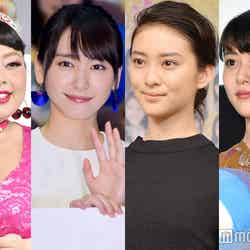 2017年夏クールのドラマに出演する（左から）渡辺直美、新垣結衣、武井咲、高畑充希（C）モデルプレス