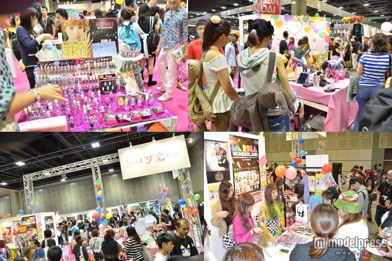 ASIA 可愛 WAYブースは日本のコスメアイテムを中心に展開し多くの来場者を魅了した