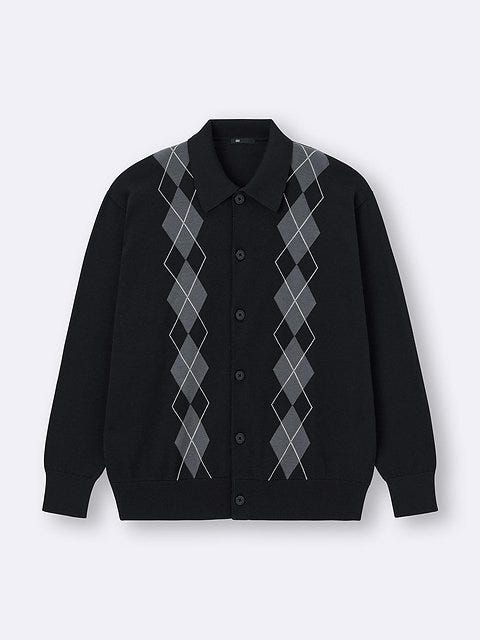 GUのニットポロカーディガン