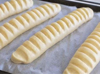 「パン・ヴィエノワ」のレシピ、手順⑤二次発酵が終わった生地の様子