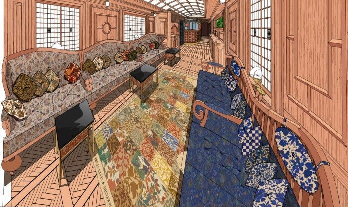 サロン（2号車）　Design & Illustration by Eiji Mitooka + Don Design Associates