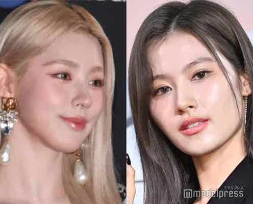 TWICEサナ&(G)I-DLEミヨン、キス寸前・密着2ショット公開「愛が溢れすぎてどうしよう」