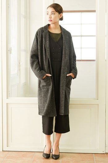 ニットツイードロングチェスターコート「Re:EDIT by GALSTAR」4,498円（税込）／画像提供：Re:EDIT by GALSTAR