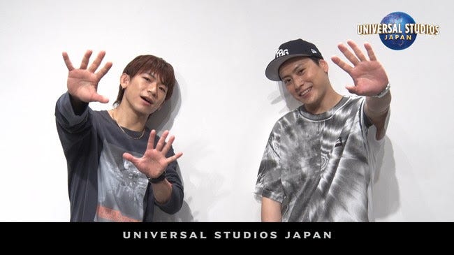 三代目JSB・NAOTO&山下健二郎、USJハロウィーンイベントのサポーターに就任 “ハリドリ”に楽曲搭載「ラタタライド」も運行