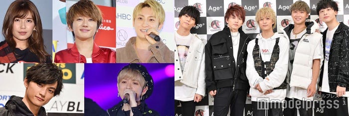 AAA(上段左から宇野実彩子、西島隆弘、與真司郎、下段左から日高光啓、末吉秀太)、Da-iCE(左から岩岡徹、花村想太、和田颯、大野雄大、工藤大輝) (C)モデルプレス