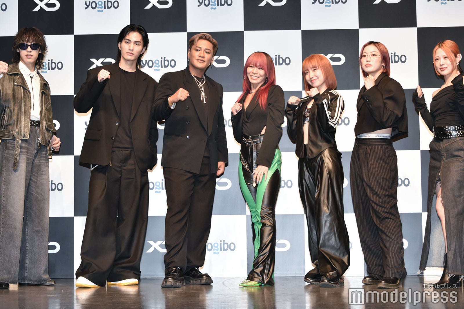 「XD World Music Festival」発表会見の様子（左から）Aile The Shota、大平修蔵、ELLY、SAYAKA、Rena 、YUMERI、MIKI（C）モデルプレス