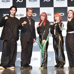 「XD World Music Festival」発表会見の様子（左から）Aile The Shota、大平修蔵、ELLY、SAYAKA、Rena 、YUMERI、MIKI（C）モデルプレス