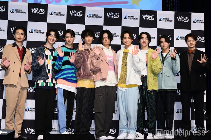 (左から)綱啓永、櫻井亜蓮、樫又龍ノ介、小方蒼介、井内悠陽、中山翔貴、井上陽向大、植野花道、瀬戸康史(C)モデルプレス