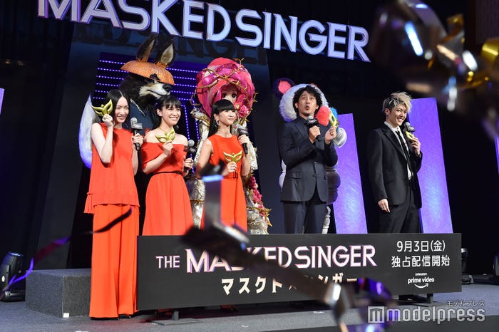 (左から)のっち、あ~ちゃん、かしゆか、大泉洋、MIYAVI (C)モデルプレス