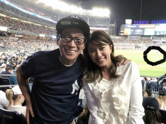 明石家さんま、里田まい、(黒丸の中)田中将大選手/里田まいオフィシャルブログ(Ameba)より