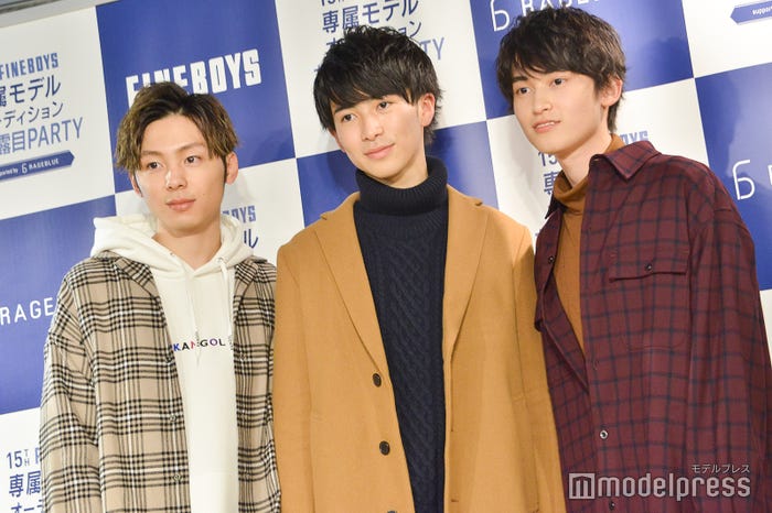 「FINEBOYS 専属モデルオーディション」受賞者(左から)並木雄大、永倉佑樹、松井健太 (C)モデルプレス