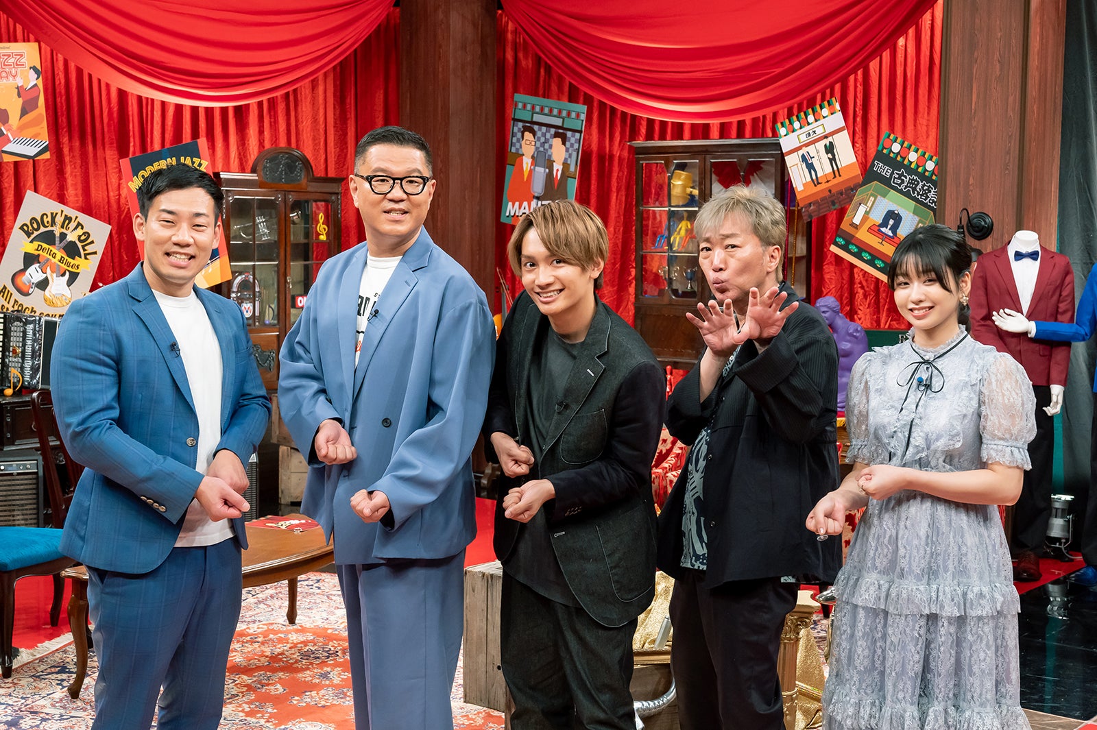 長尾謙杜、藤原丈一郎、佐藤新 Mステ ステージフォト
