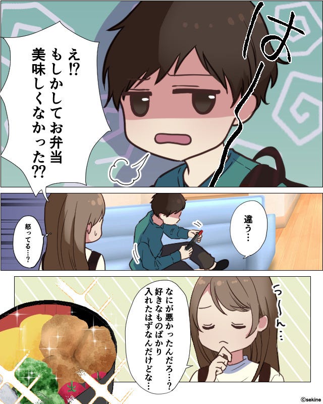 息子「お母さん料理ヘタ!」遠足からご機嫌ナナメで帰宅した息子→理由は愛情を込めたお弁当!?【漫画】