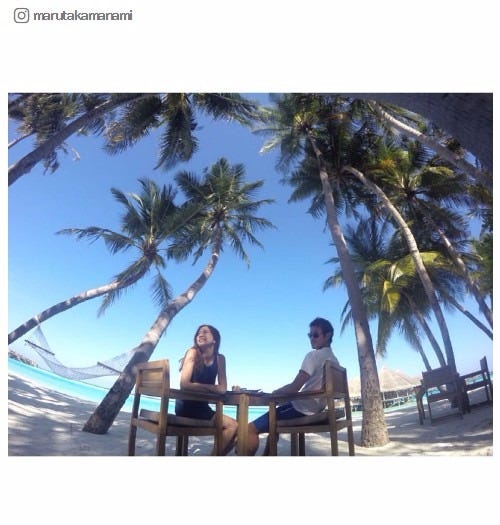 丸高愛実&柿谷曜一朗選手、モルディブ新婚旅行中のラブラブ2ショットに祝福の声続々