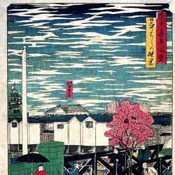 東京真景図絵 日本はしの繁栄／画像提供：日本橋桜フェスティバル実行委員会
