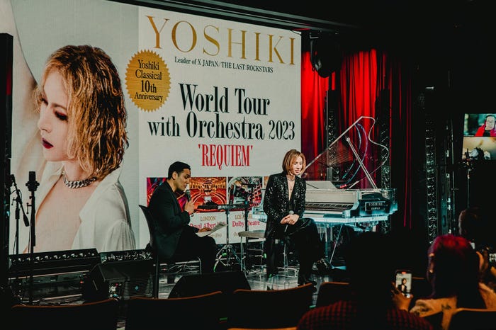 「YOSHIKI CLASSICAL 10TH ANNIVERSARY - World Tour with Orchestra 2023 “REQUIEM”」発表会見の様子(提供写真)