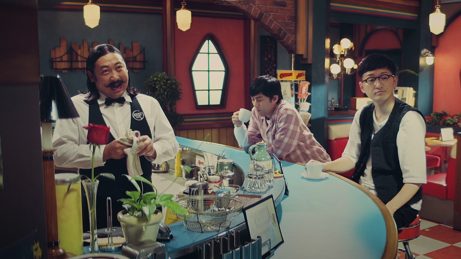 ロバートも出演し、個性豊かなキャラクター陣／（左から）秋山竜次、山本博、馬場裕之