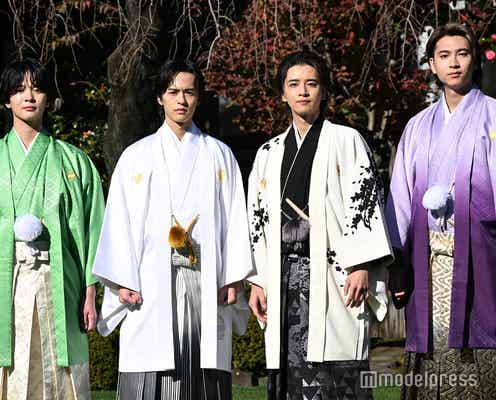 飯島寛騎・奥野壮・庄司浩平・百瀬拓実、男性陣がオスカー晴れ着撮影会に初参加「男がいるんだぞということを皆さん知ってもらえたら」