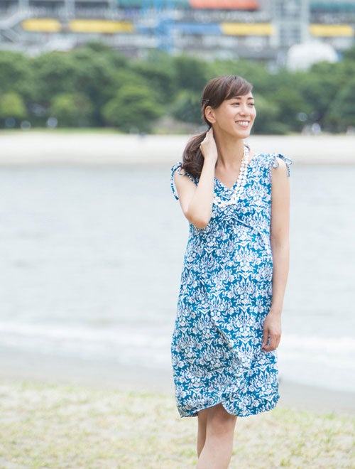 マットジャージドロストショルダーアラベスクプリントワンピース「TALBOTS」12,960円（税込）／画像提供：TALBOTS