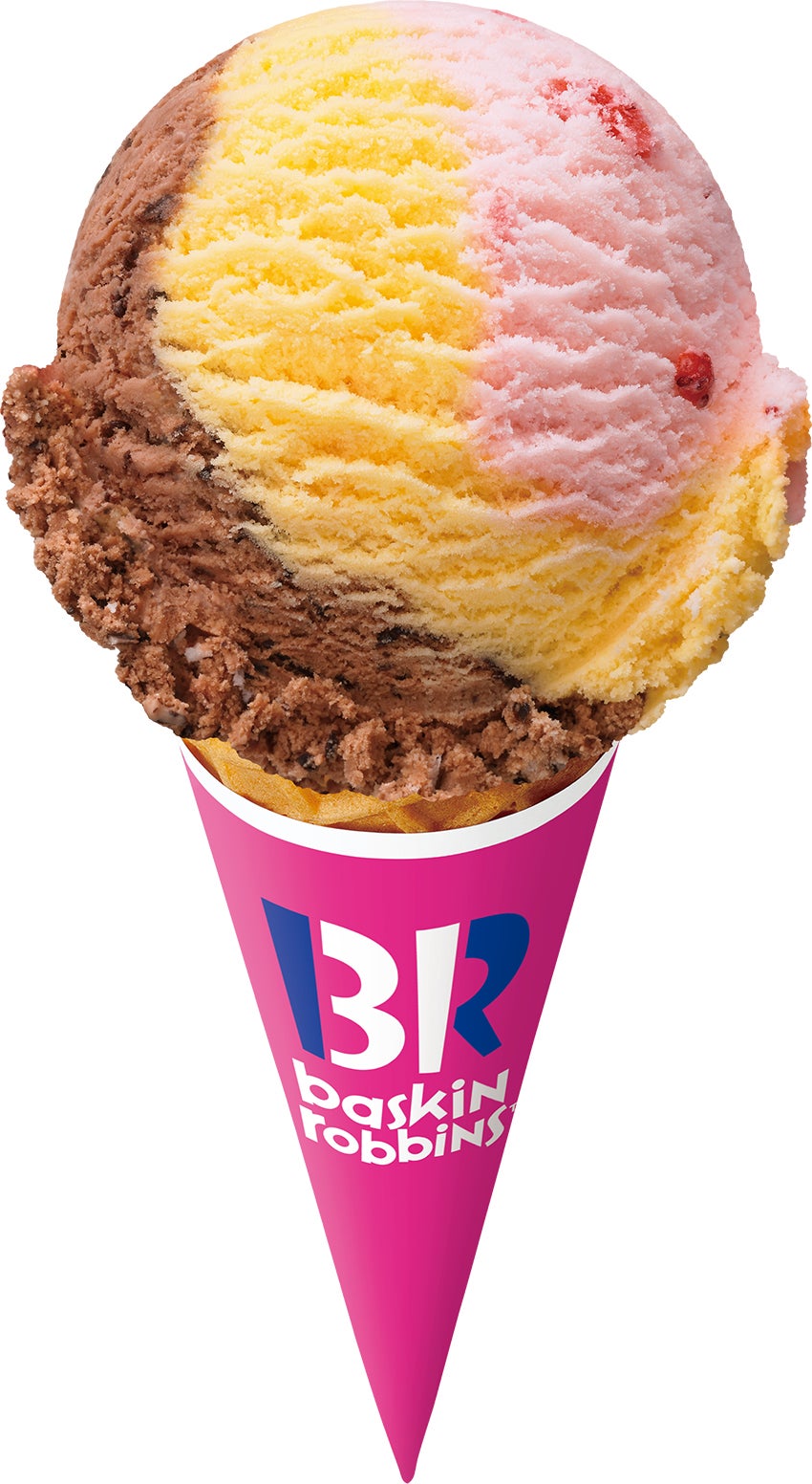 【サーティワン新作メニュー】「ブラン ニュー デイ」バニラ・ストロベリー・チョコの王道フレーバー3種が1つに