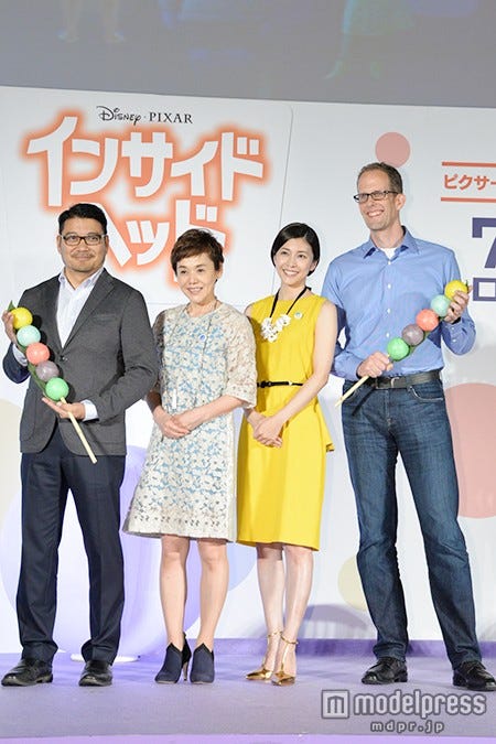 (左から)ロニー・デル・カルメン共同監督、大竹しのぶ、竹内結子、ピート・ドクター監督