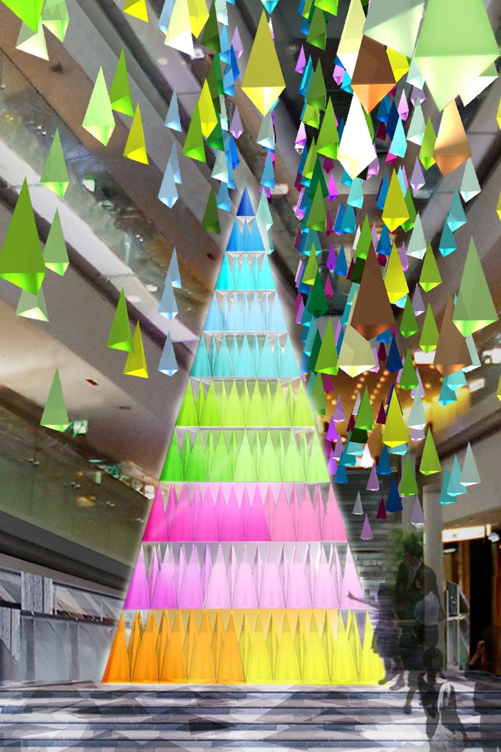 表参道ヒルズのクリスマスイルミ、100色のツリーの森で幻想空間に