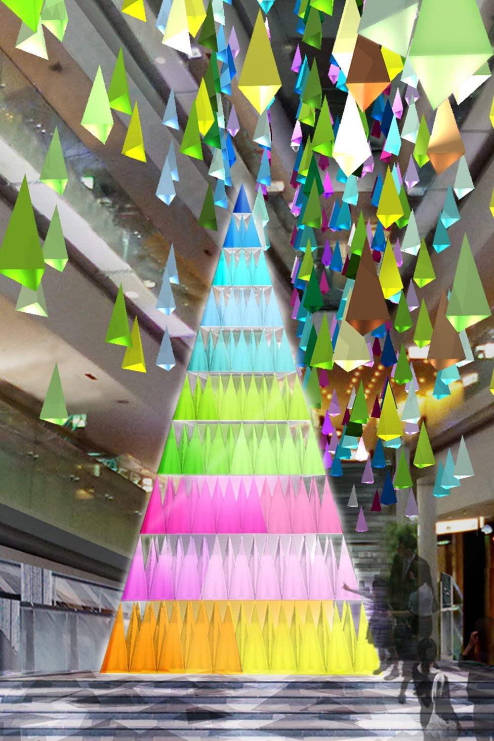 表参道ヒルズのクリスマスイルミ、100色のツリーの森で幻想空間に