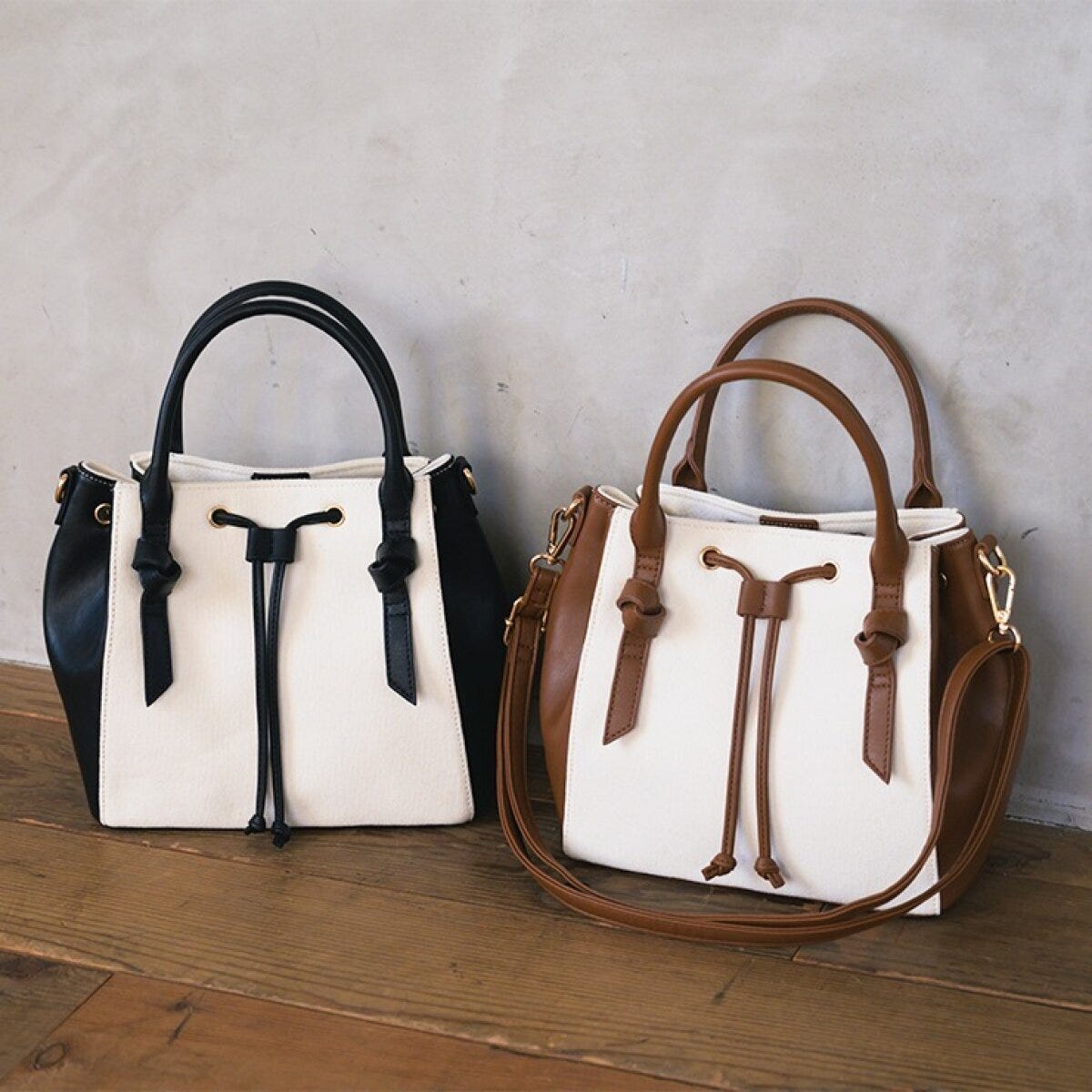 しまむらの巾着2WAYショルダー（MARI.EmmY）