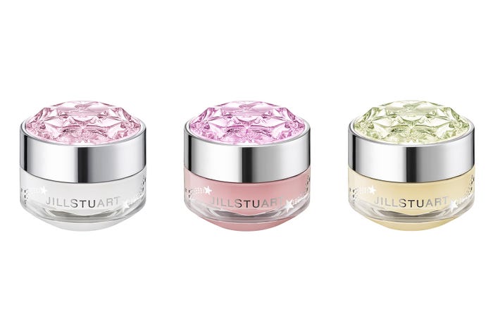 (左から)「ドリーミースターズギフト リップバーム ホワイトフローラル」、「同 ロージーズ」、「同 ブルーミングペアー」(C)JILL STUART Beauty