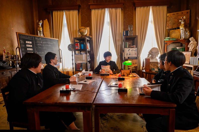 (左から)一ノ瀬ワタル、本田響矢、綱啓永、若林時英、ひょっこりはん(C)『恋愛のすゝめ』製作委員会