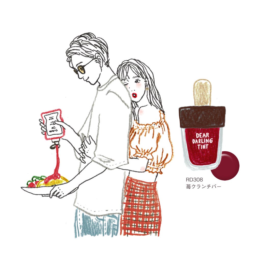 ディアダーリン ウォータージェルティント RD308(苺クランチバー)¥700/エチュードハウス