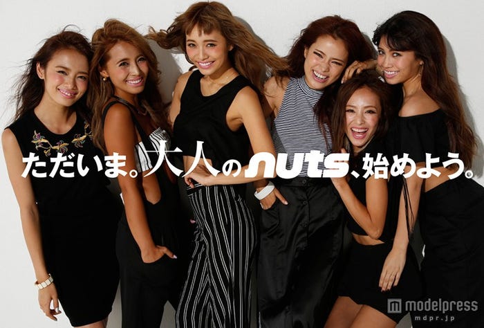 ギャル誌「Happie nuts」復刊が決定(左から)茶谷伊織、峯村優衣、小泉梓、尾崎紗代子、武田静加、安部ニコル(画像提供:ネコ・パブリッシング)