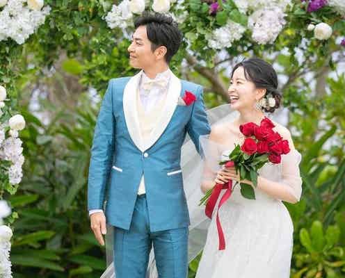 「バチェラー」友永真也&岩間恵夫妻、挙式オフショット公開 会場選びに注目集まる「まるで運命」
